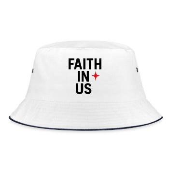 Faith in Us Bold Typography Design - Bucket Hat - white/navy - Front
