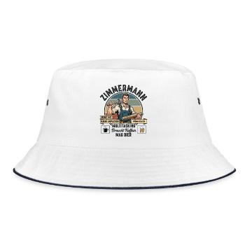 Der Zimmermann - Bucket Hat - Weiß/Navy - Vorne