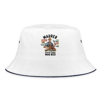 Der Maurer - Bucket Hat - Weiß/Navy - Vorne