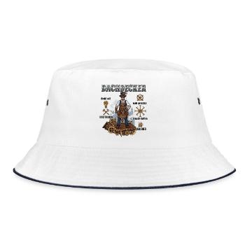 Der Steampunk-Dachdecker - Bucket Hat - Weiß/Navy - Vorne