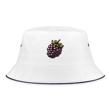 Vibrant Stylized Blackberry for Natural Accents - Bucket Hat - white/navy - Front