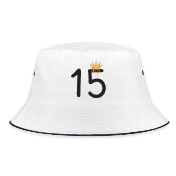 15 - Bucket Hat - white/navy - Front