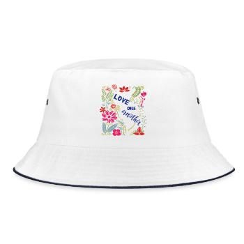 Love One Another - Bucket Hat - white/navy - Front