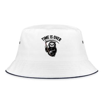 Sensenmann-Faultier - Bucket Hat - Weiß/Navy - Vorne