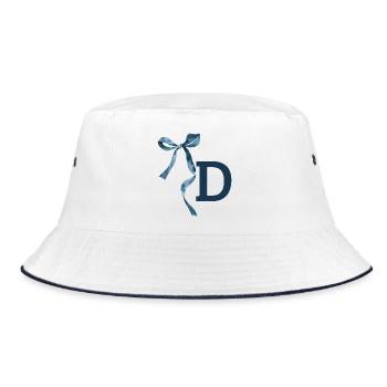 Monogram Gift Idea - Bucket Hat - white/navy - Front