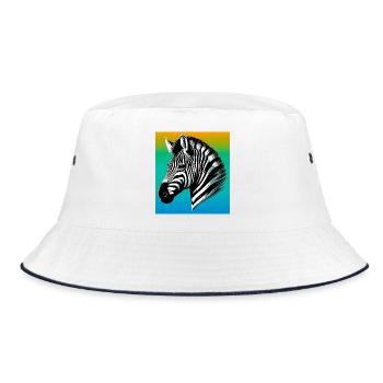 zebra - Bucket Hat - white/navy - Front