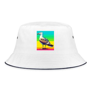 gull - Bucket Hat - white/navy - Front