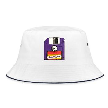 Surviving Cassette - Bucket Hat - white/navy - Front