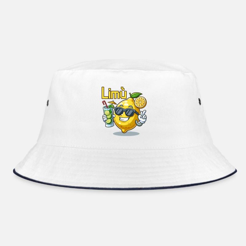 Lemon Character mit Sonnenbrille und Cocktail Bucket Hat