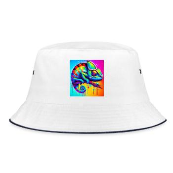 chameleon - Bucket Hat - white/navy - Front