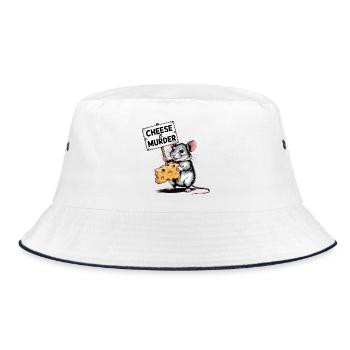 Cheese Is Murder Mouse - Bucket Hat - white/navy - Front