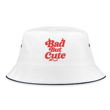 Bad But Cute / Y2K Statement Design - Bucket Hat - white/navy - Front