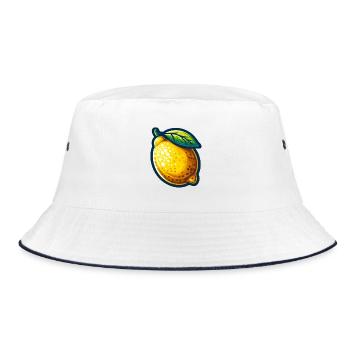 Vibrant Lemon - Bucket Hat - white/navy - Front