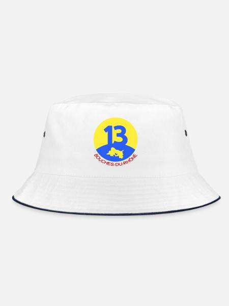 13 Bouches-du-Rhône - Bucket Hat - Weiß/Navy - Vorne