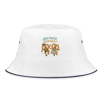 Dancing pretzels in Bavaria style - Bucket Hat - white/navy - Front