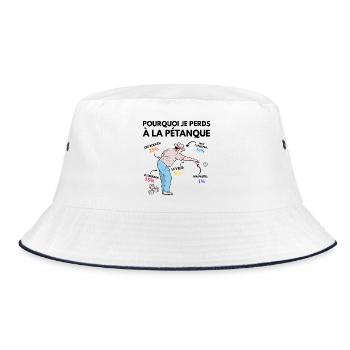 Pourquoi Je Perds À La Pétanque Humour Statistique - Bob - blanc/marine - Devant
