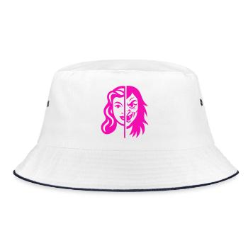 Split Face Contrast - Bucket Hat - white/navy - Front