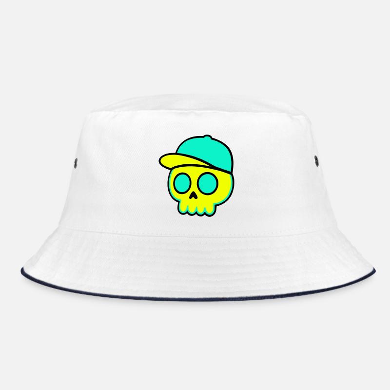 Neon Skull Cap Streetwear Bucket Hat