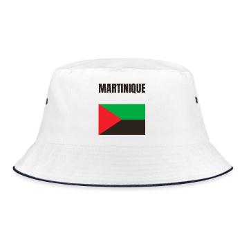 T-shirt drapeau Martinique Antilles - Bob - blanc/marine - Devant