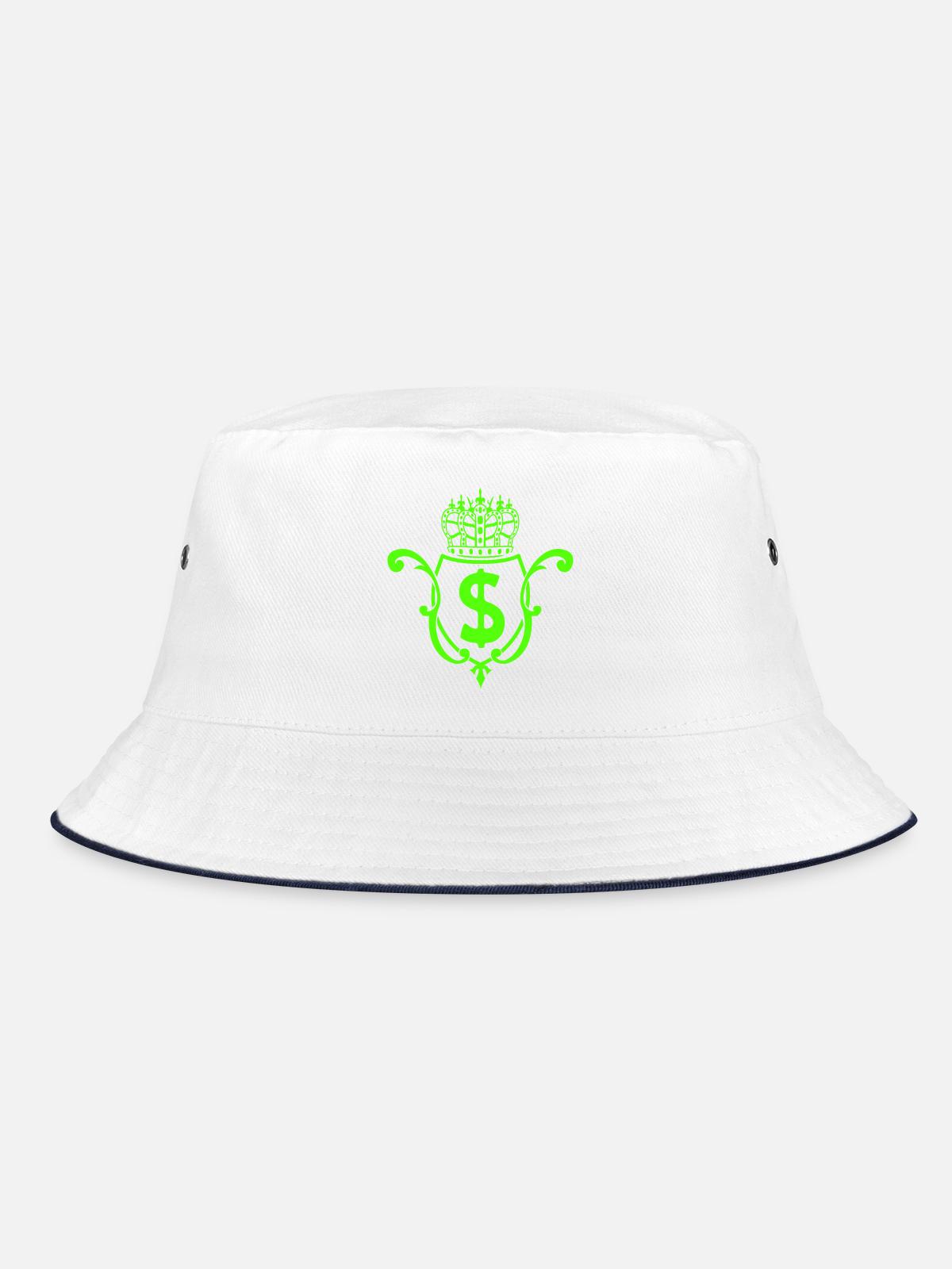 Crown Dollar Emblem - Bucket Hat - white/navy - Front