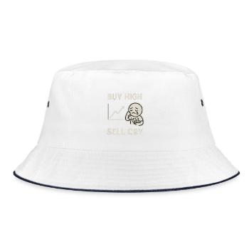 BUY HIGH SELL CRY - Bucket Hat - white/navy - Front