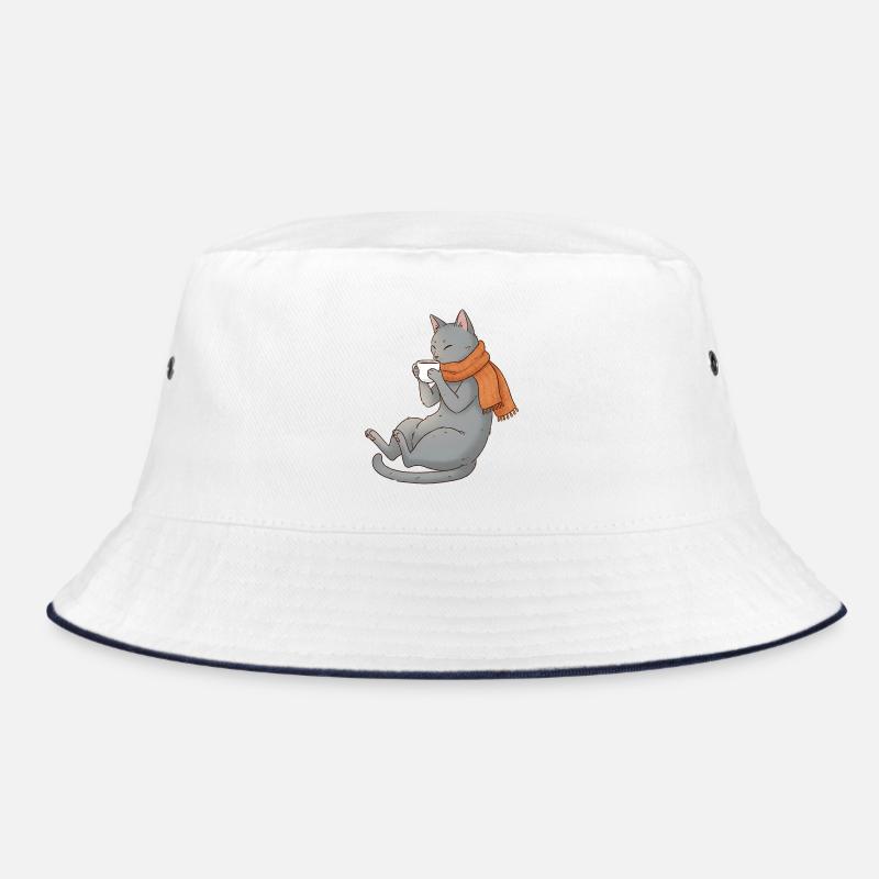 Chat de café - Bob - blanc/marine