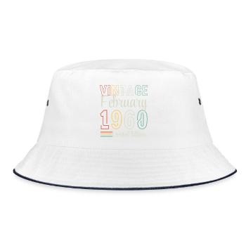 Jahrgang Februar 1960 – Jubiläums-Limitierte Auflage - Bucket Hat - Weiß/Navy - Vorne