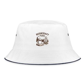 Bushcraft-Treibstoff - Bucket Hat - Weiß/Navy - Vorne