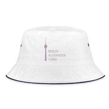 Funny Berlin TV Tower Parody Minimal - Bucket Hat - white/navy - Front