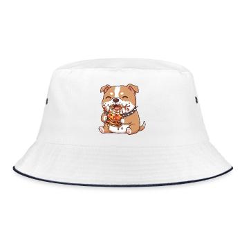 Pitbull Chien Lasagne Nourriture Plaisir Italien - Bob - blanc/marine - Devant