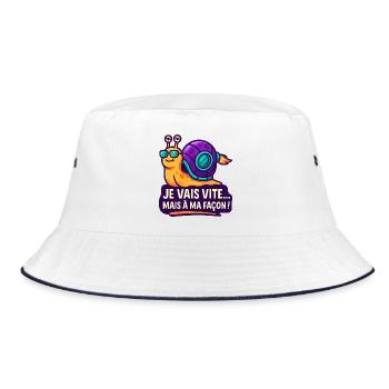 Cosmic Snail in Solar - Bucket Hat - white/navy - Front