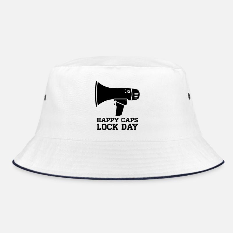 Megafon Happy Caps Lock Day Nerd  Bucket Hat