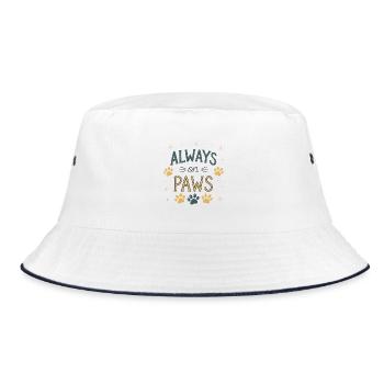 Always on your feet - Bucket Hat - white/navy - Front