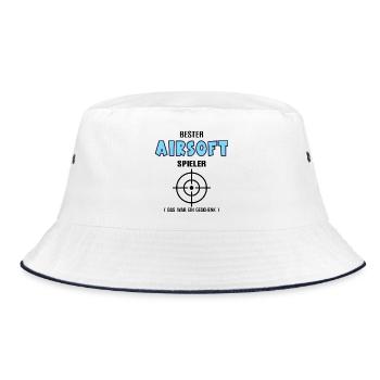 Airsoft Spieler Bester Airsofter Geburtstag - Bucket Hat - Weiß/Navy - Vorne