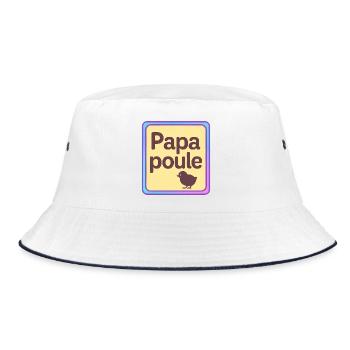 Papa Poule - Fête des Pères - Bob - blanc/marine - Devant