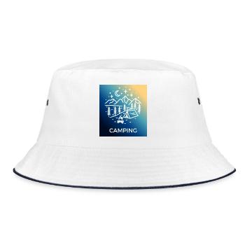 Night Forest Camping Camping - Bucket Hat - white/navy - Front