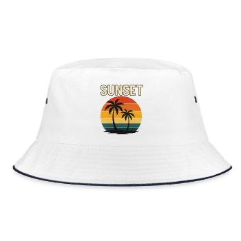 Sunset Palm Retro Glow - Bob - blanc/marine - Devant