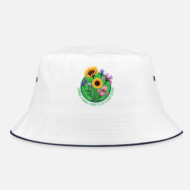 Summer Flowers Bloom Circle Bucket Hat
