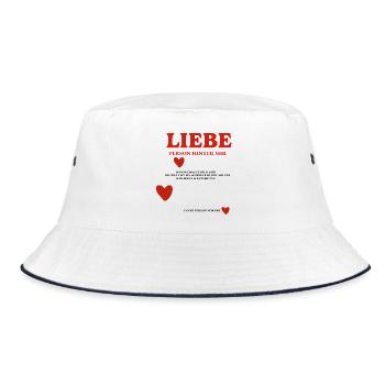 LIEBE Person Hinter mir - Bucket Hat - Weiß/Navy - Vorne