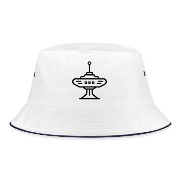 space station - Bucket Hat - white/navy - Front