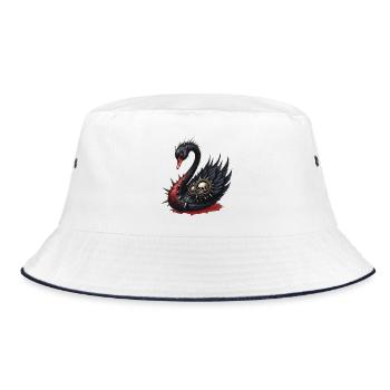 Skull Spines Swan - Bucket Hat - white/navy - Front