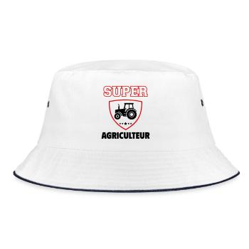 Super Farmer, Father's Day, Christmas - Bucket Hat - white/navy - Front