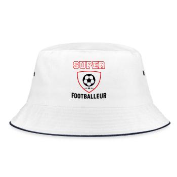 Superfußballer, Vatertag, Weihnachten - Bucket Hat - Weiß/Navy - Vorne