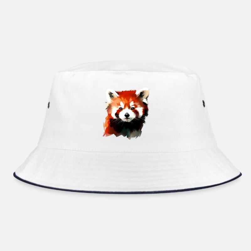 Kleiner Panda - Bucket Hat - Weiß/Navy