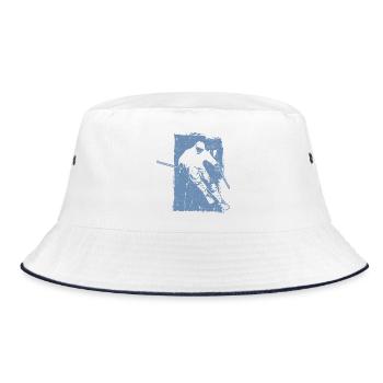 Skieur Sport d’hiver Grunge Design - Bob - blanc/marine - Devant