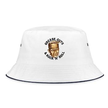 Gomina, guts & Rock... - Bucket Hat - white/navy - Front