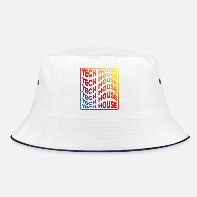 Tech House Neon Gradient Repeats Bucket Hat