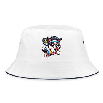 Tennis chien chiot avec lunettes de soleil et bandeau - Bob - blanc/marine - Devant