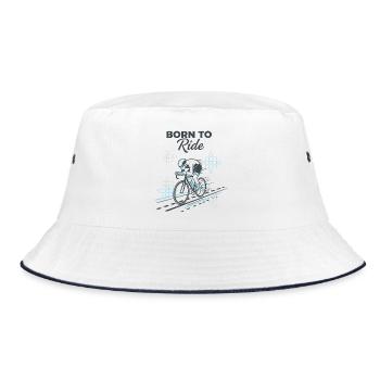 Born to Ride - Bucket Hat - Weiß/Navy - Vorne