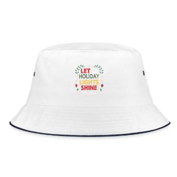 Lassen Sie die Weihnachtsbeleuchtung leuchten - Bucket Hat - Weiß/Navy - Vorne
